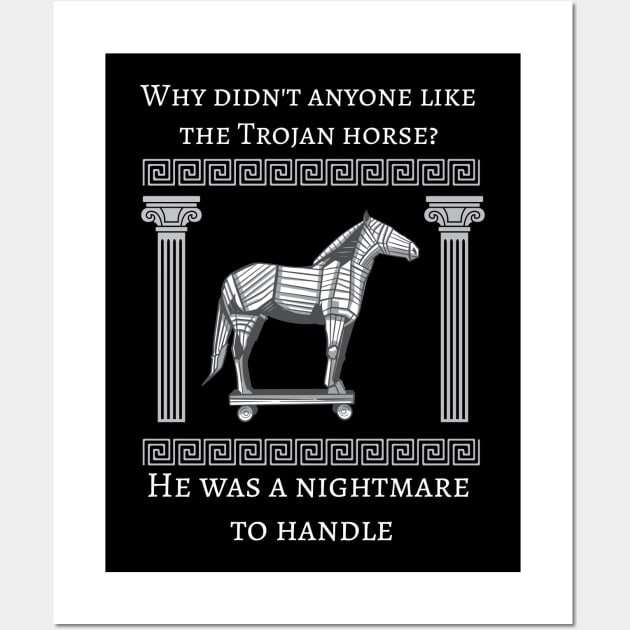 Trojan Horse and Ancient Greek Mythology History Buff Nerd Wall Art by Riffize